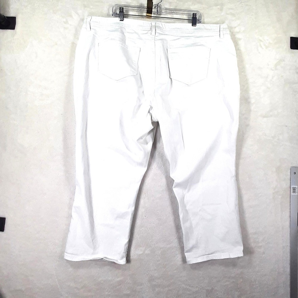 EVRI‎ Womens White Denim Capri Pants Plus Size 24W Stretch Cropped Jeans
